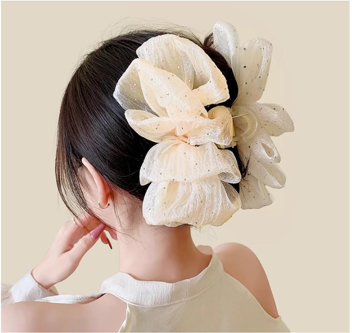 Luxusní seersuckerová mašle do vlasů pro ženy