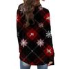 Dammode Julmönstrad Jacka Långärmad Casual Kofta Kappa