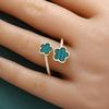 Gold Color Clover New in Rings for Women Cubic Zirconia Adjustable Daily Simple  Women's Ring Flower Fashion Accessories