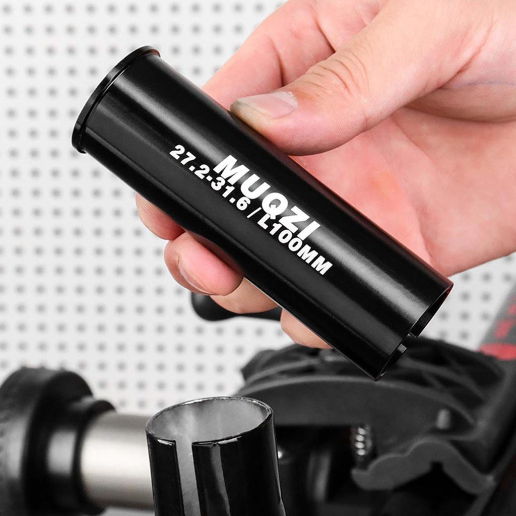 Bike Seat Post Shim Reducing Sleeve Extended 100mm Long Conversion Converter for Mountain BMX