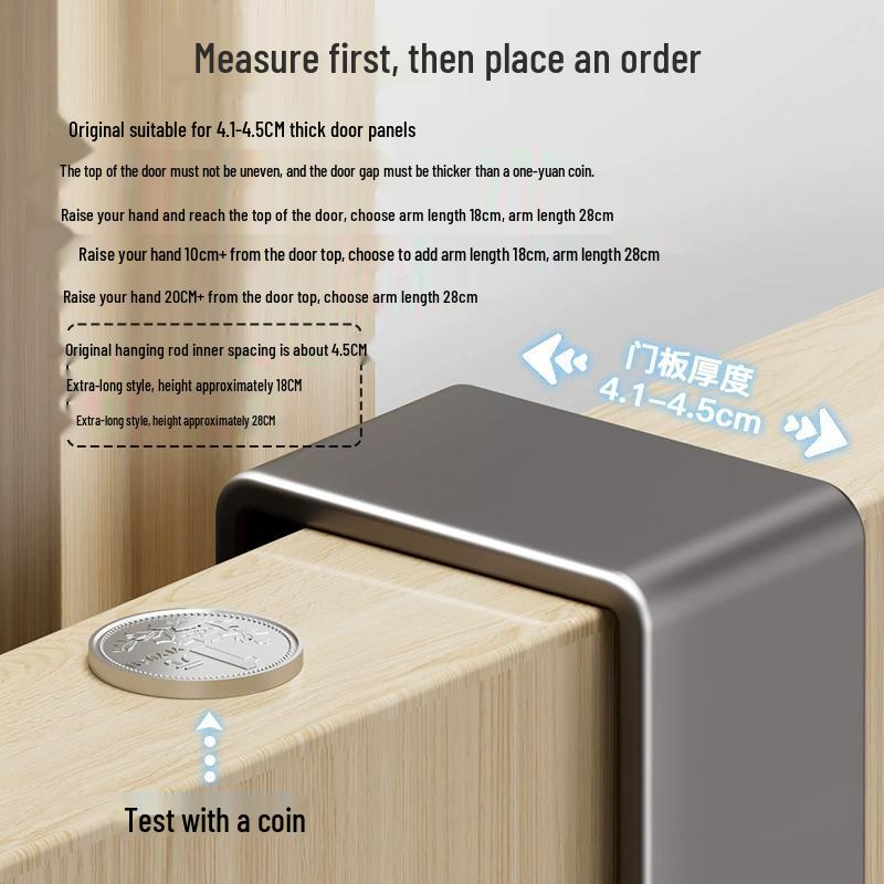 Über-Tür Ohne Bohren Mantel- und Hutablage mit Haken zur Schlafzimmeraufbewahrung