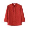 Spring & Summer Chinese Style Women's Seven-Point Sleeve Cardigan Shirt - Stylish Mother's Day Top for Mid-Aged & Elderly Women
