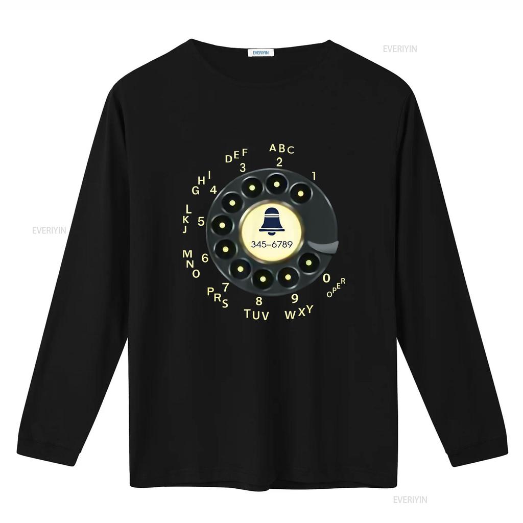 retro rotary dial phone T Shirt vintage Washed Comfortable graphic Stylish homme Slightly designer clothes