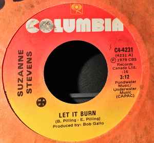 

7inch Record SUZANNE STEVENS - Let It Burn C44231 Columbia 1979 Canada Pop Used
