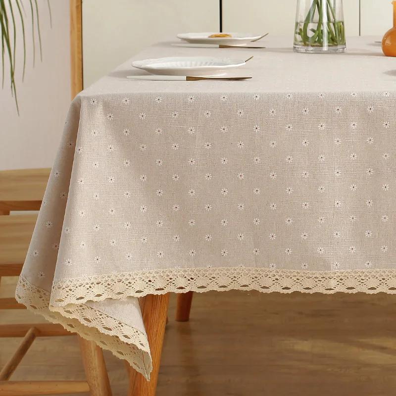 Ins Floral Tischdecken Retro Baumwolle Leinen Couchtisch Esstisch Abdeckung Tisch Tuch Picknick Matte Foto Hintergrund Tuch Room Decor