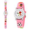 Kinder-Quarz-Uhr mit geprägtem Sportball-Muster Weiches Silikonarmband Langlebige Kinder-Armbanduhr für den täglichen Gebrauch