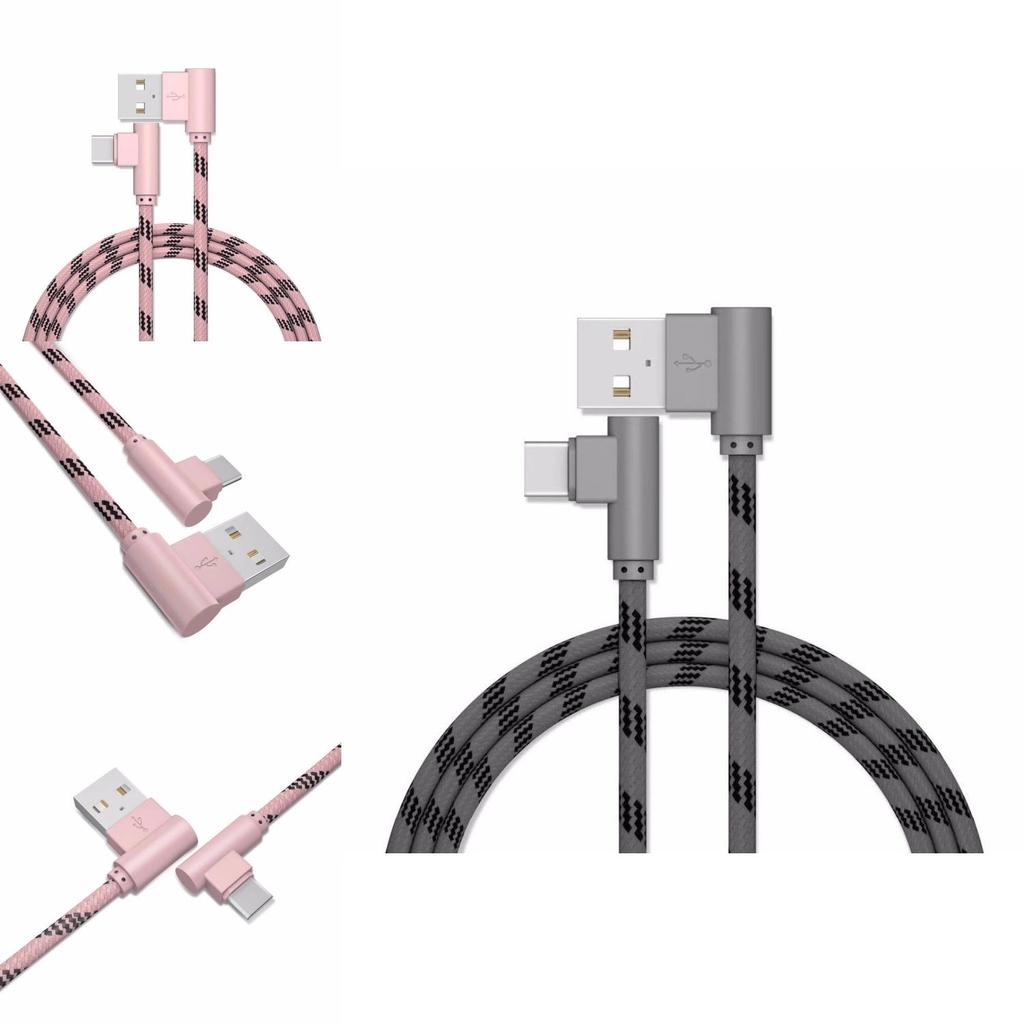Преміальний плетенний Type C 90 градусів Прямий кут USB C Швидкісний кабель для синхронізації даних та зарядки для оптимальної продуктивності