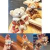 Cute Plush Bear Keychain With Checkered Cape Design For Gift And Bag Decoration