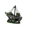 Aquarium Fish Tank Landscape Pirate Ship Wreck Ship Decor Resin Boat Ornament Aquarium Accessories Resin Carrier Decoration