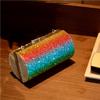 SCIONE Rainbow Rhinestone Dinner Bag Diagonal Bag Female Diamond Cylinder Shoulder Bag Banquet Bag