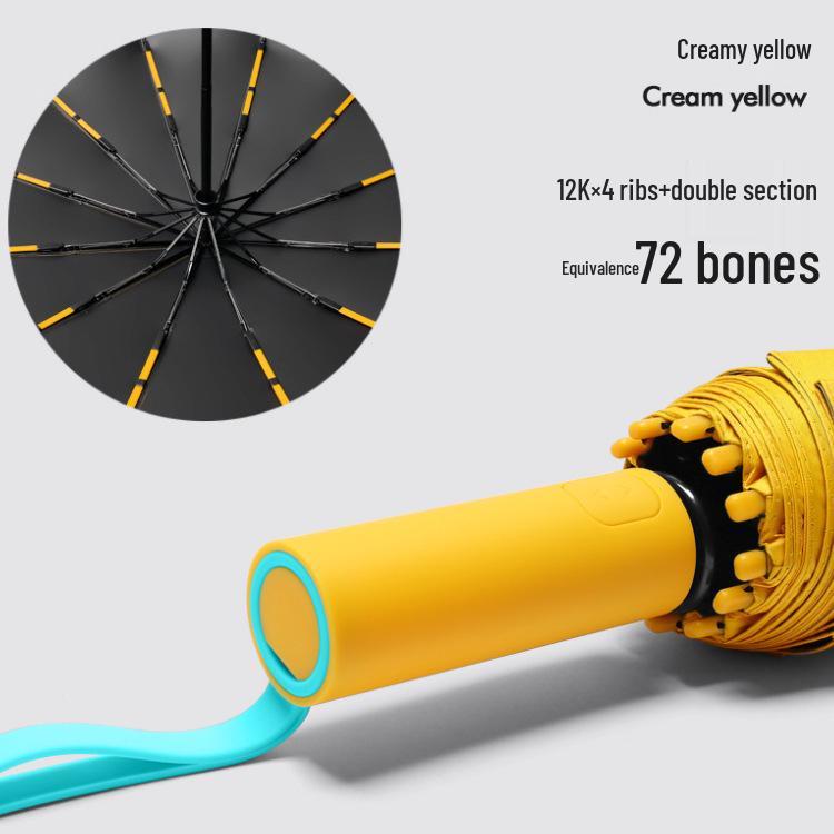 72-Bone Automatic Large Sunshade Umbrella: Durable Parasol for Women and Men, Ideal for Sunny and Rainy Days.