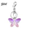 Lightweight Key Holder Keychain Pendant Rhinestones Inlaid Gradient Butterfly Shape