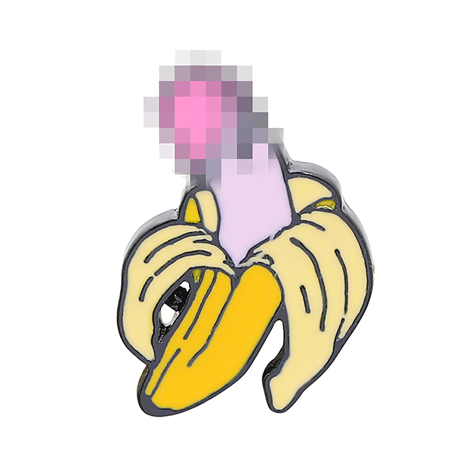 

Новые креативные забавные броши в форме банана, джинсовые значки со всеми видами аксессуаров B жёлтый