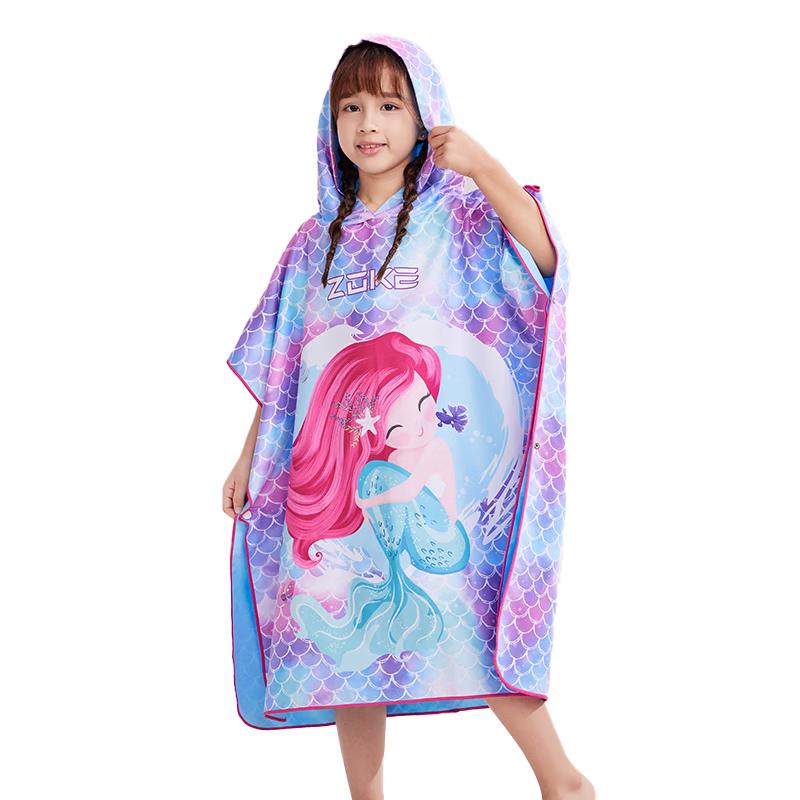 ZOKE Kids Quick-Dry Hooded Bathrobe Towel One Size