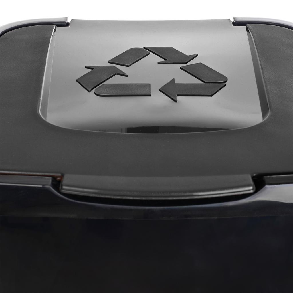 KADAX Trash Can Waste Container for Sorting 50L Bucket Black Container