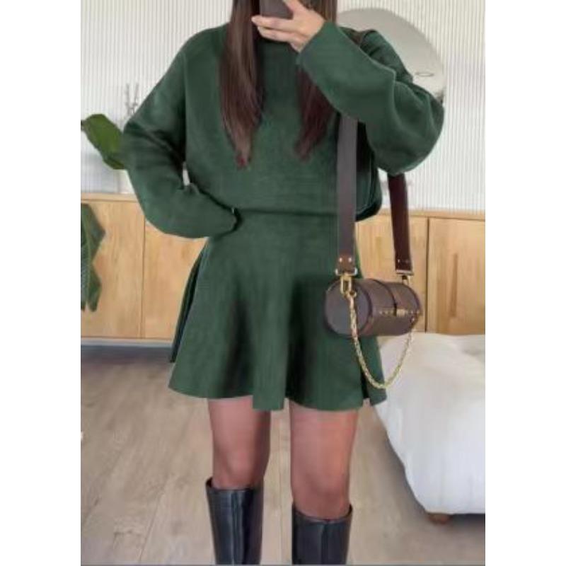 JKASHDK Women's Fashion Casual Spring Autumn Solid Color Print Long Sleeve O-Neck Trousers Pants Suits