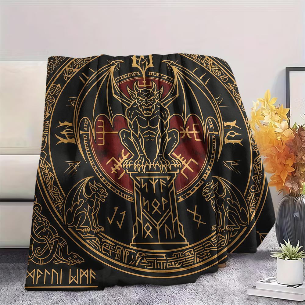 Viking Animal Patterns Print Flannel Blanket High Quality Comfortable for All Seasons Home Decor Warmth and Comfort Perfect for Christmas Gifts