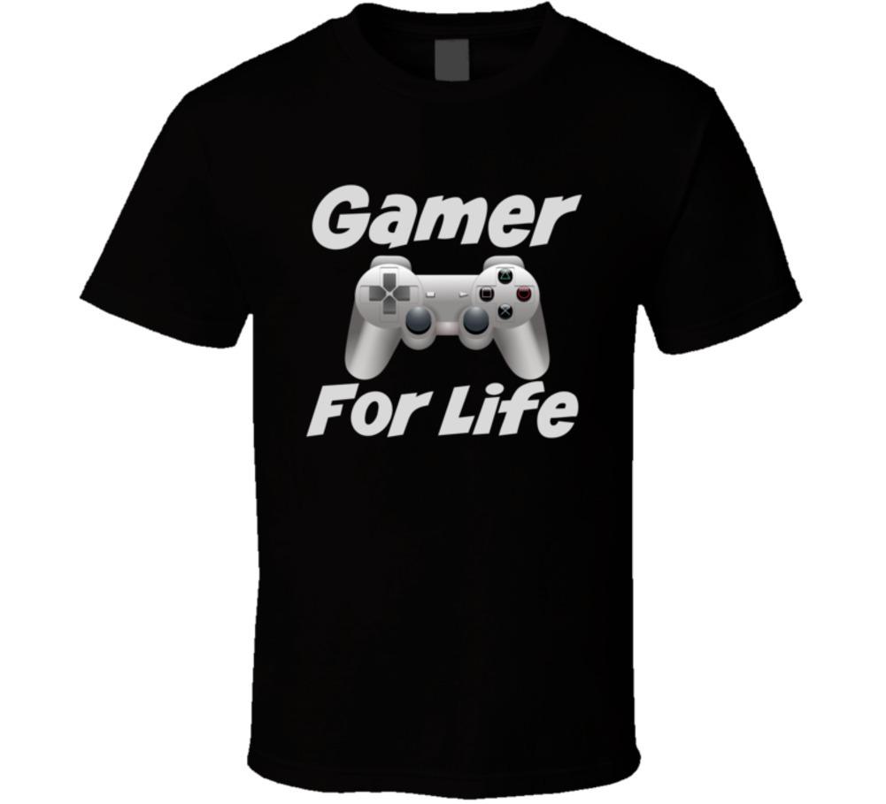 Gamer For Life T-Shirt Fun Novelty Gift Video Gaming Unisex Fashion Glam Tee New