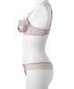 Inner Set Satin Flower Bra and Shorts Set for [Nissen] T-Shorts 3-Piece Women, Beige, D70/M