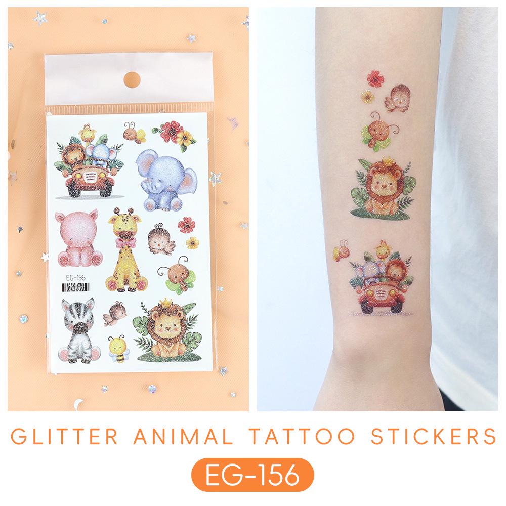 2023 Ruikalong Su Geçirmez Parıltılı Deniz Hayvanı Karikatür Dövme Çıkartmaları Çocuklar İçin