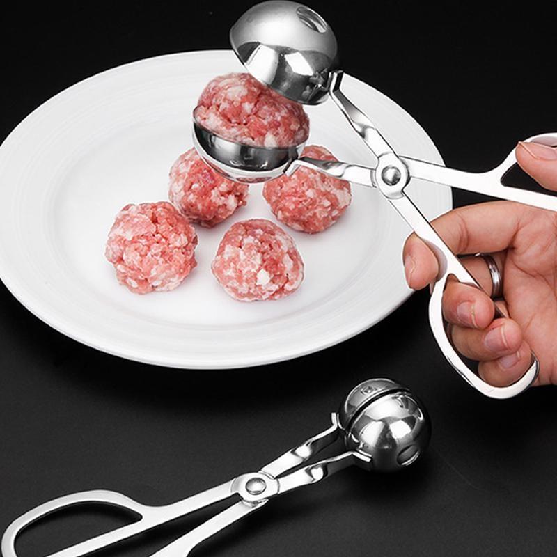 New S/L Code Kitchen Convenient Stainless Steel Meatball Clip DIY Fishball Rice Ball Making Mold Handheld Meatball Machine Cooking Tool