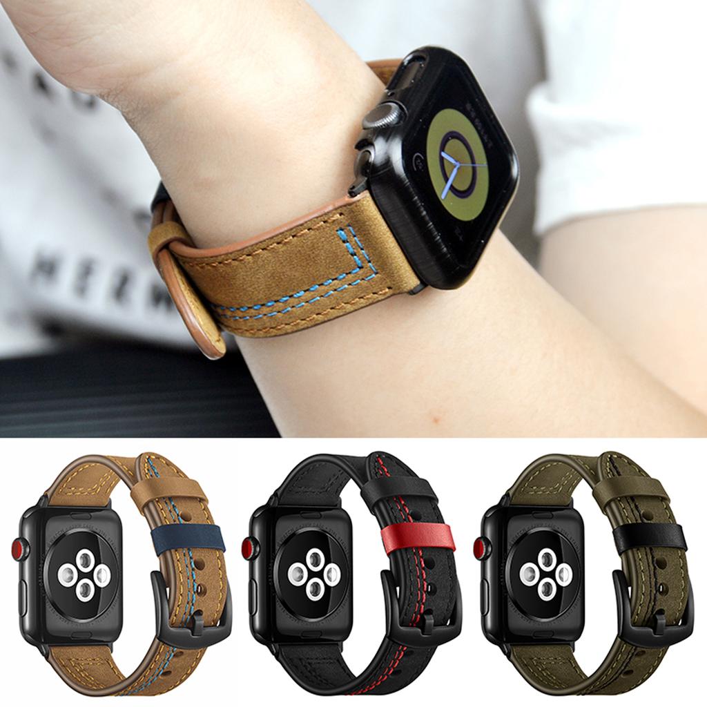 For Apple Watch Band 44mm 40mm 45mm 49mm 41mm 45mm Genuine Leather Watch Straps Iwatch 10 42mm 6 3 4 5 SE Ultra2 Smart Watchband