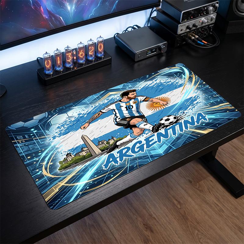 Tappetino Mouse Scudo Calcio Argentina, Tappetino da Scrivania Esteso Antiscivolo in Gomma per Gaming Ufficio Laptop Regalo per Fan