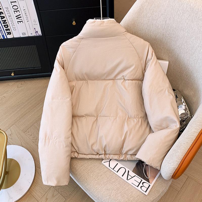 Corner buckle bread clothes winter thickened warm down cotton clothes women's short loose version cotton-padded jacket