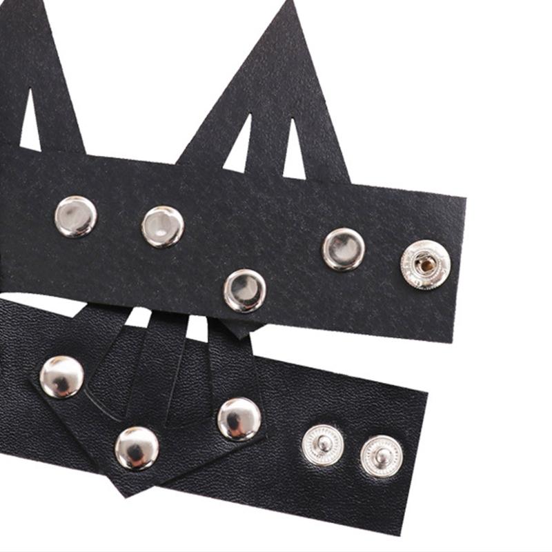 Gothic Queen Tiara Leather Spiked Crown Cosplay Costume Carnival Fancy Dress