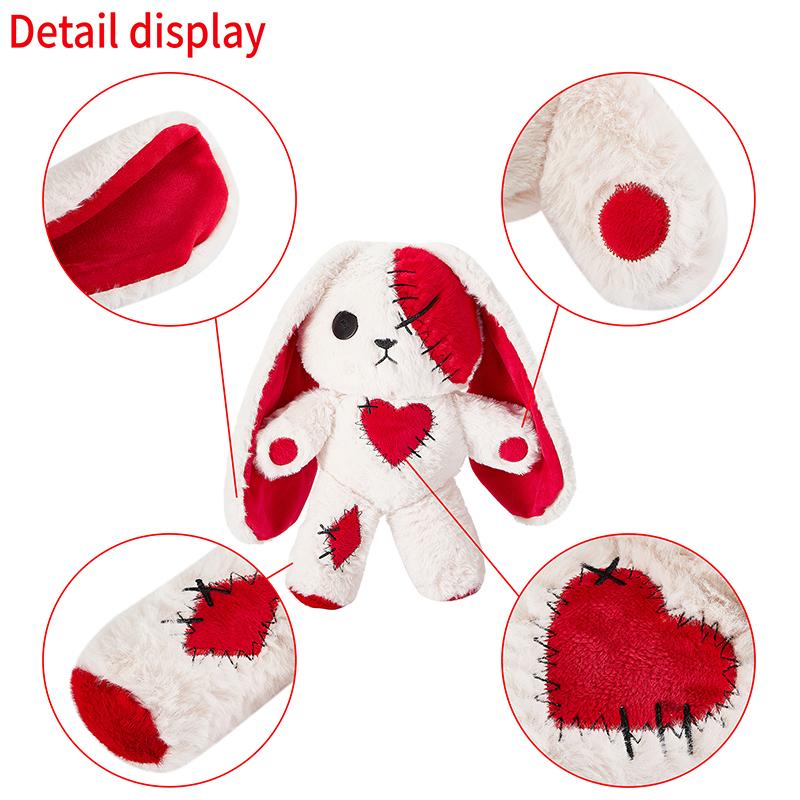 29cm Cartoon Animal Shape Plush Toy Stuffed Heart Long Eared Rabbit Bunny Doll Throw Pillow Stuffed Plush Rabbit Toys For Girls