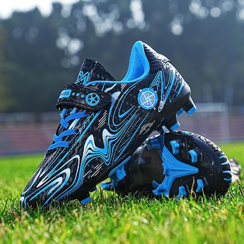 Children's Youth Shredded Nails Football Shoes Boys Students Middle School Children's Game Football Shoes Lawn Training Shoes Velcro