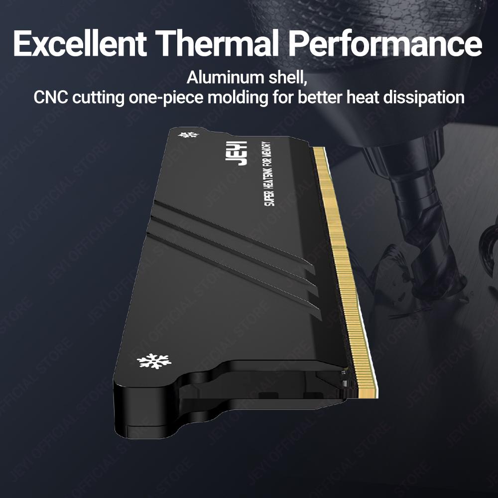 JEYI RAM Heatsink Cooler with Thermal Pads - Universal DDR2 DDR3 DDR4 DDR5 Memory Cooling for PC Desktop, DIY Heat Dissipation