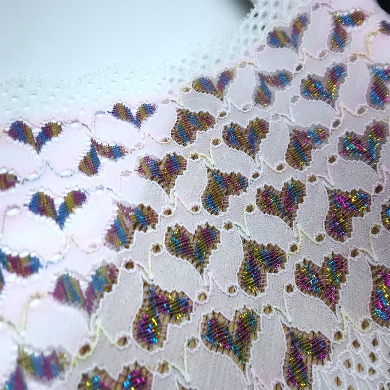 Elastic Lace, 14cm wide Multicolor Stretchy Spandex Lace Trim for Lingerie, Dress, Garment, Sewing & Crafting