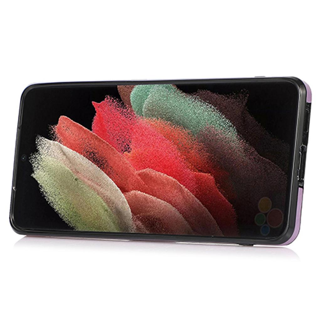 For Samsung Galaxy S25 Ultra Case Card Holder Kickstand PU Leather + TPU Phone Cover with Shoulder Strap