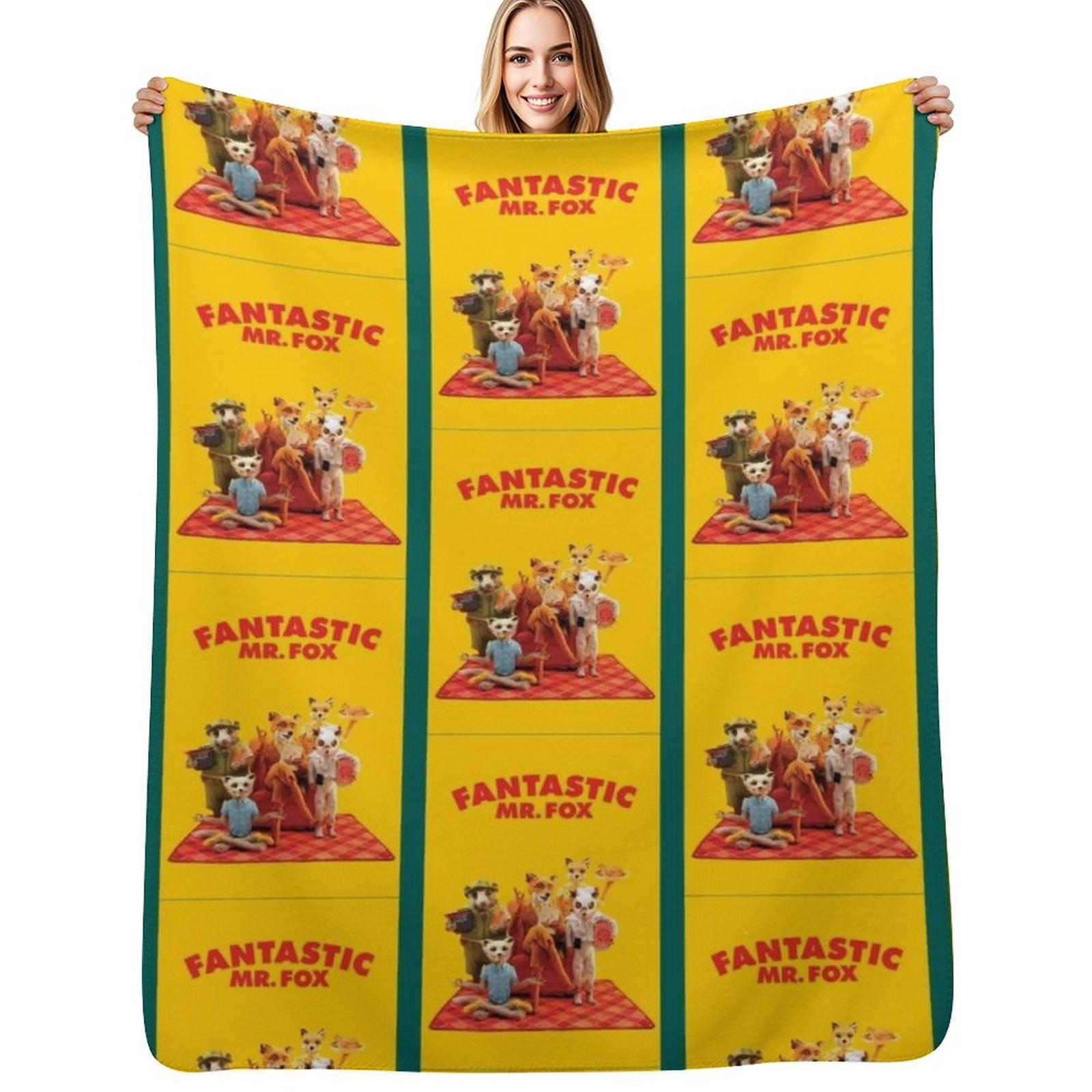 Family of Fox Throw Blanket Year Round Soft Comfortable Blanket for Home Size: 75*100cm, Weight: 230 GSM