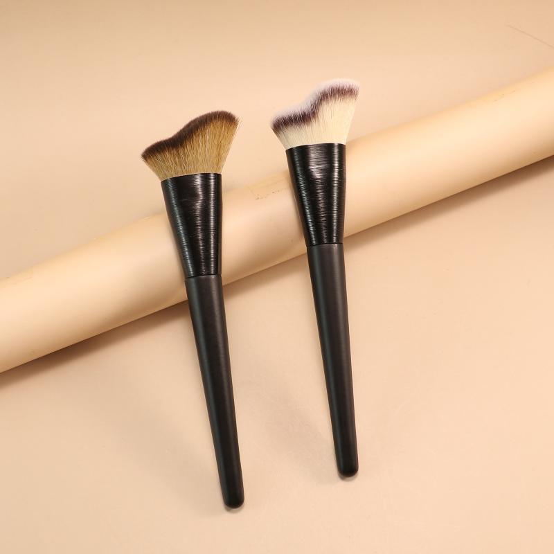 Foundation Pinsel Mit Wellenförmigem Kopf Zum Verblenden Von Flüssiger, Cremiger, Puder-Wangenknochen Kieferpartie, Große Premium Dichte Synthetische Borsten