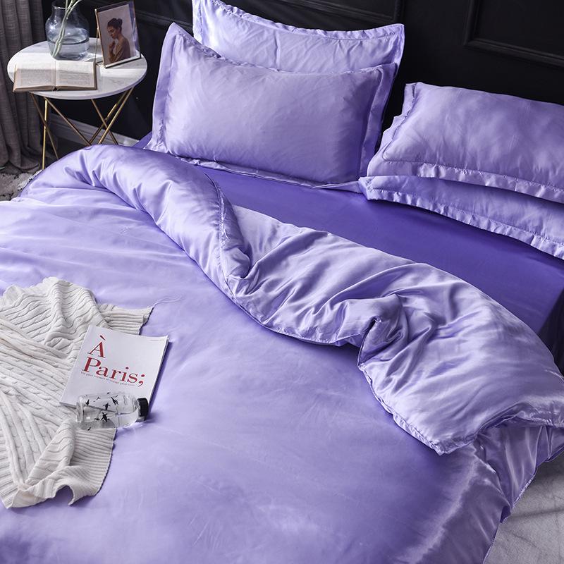 Summer Silk Luxury Plain Color 4-Piece Set - Light and Simple Design