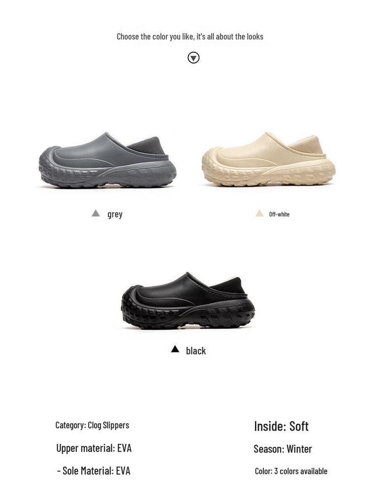 2025 Winter Waterproof Cotton Slippers: Warm, Slip-On, Fleece-Lined, Heel-Covered for Men & Women