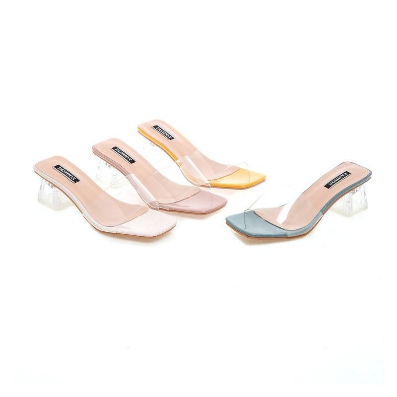 Mode Sexy Frauen Sandalen Schuhe Promi Tragen Einfachen Stil Pvc Klar Riemchen Schnalle High Heels Frau Transparent Ferse Weiß