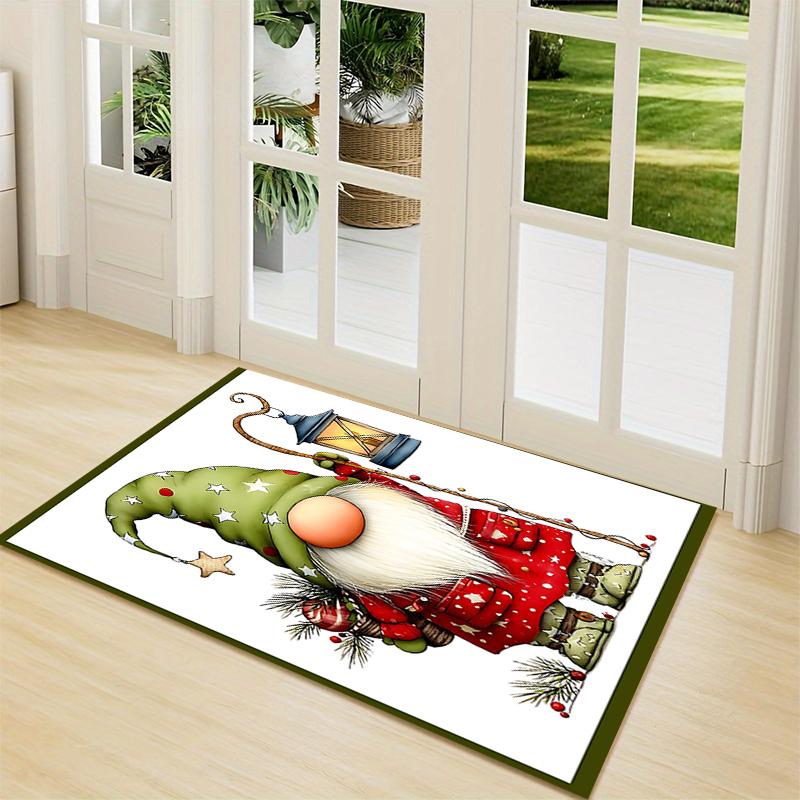 1Pc Holiday Gnomes Celebration Carpet Rug Soft Washable Antislip Home Living Room Sofa Mats Personalized Christmas Rug