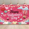 2D Happy Valentine's Day Photography Backdrop Pink Heart Balloons