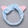 Custom Logo OMG Bowknot Wash Face Hairband Rabbit Cat Ear Cute Plush Lady Soft Women Elastic Hair Band Flannel Make up Headbands