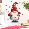 Watercolor Valentine Hearts and Gnomes Wall Sticker Self-Adhesive Removable for Bedroom Living Room Home Decor