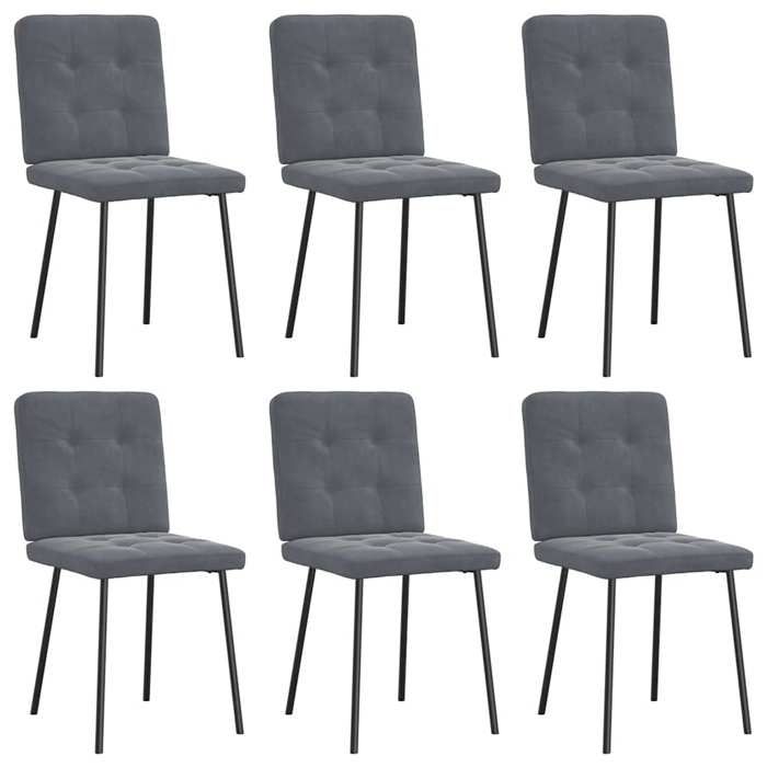 VidaXL Chaises à manger lot de 6 gris foncé velours 3315428