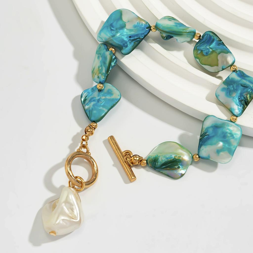 Irregular Shell OT Buckle Bracelet Necklace Female, Seaside Vacation Travel Accessories