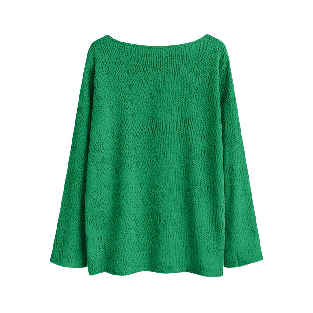 Women's Round Neck Lightweight Sweater Casual Long Sleeve Christmas Print Knit Pullover.