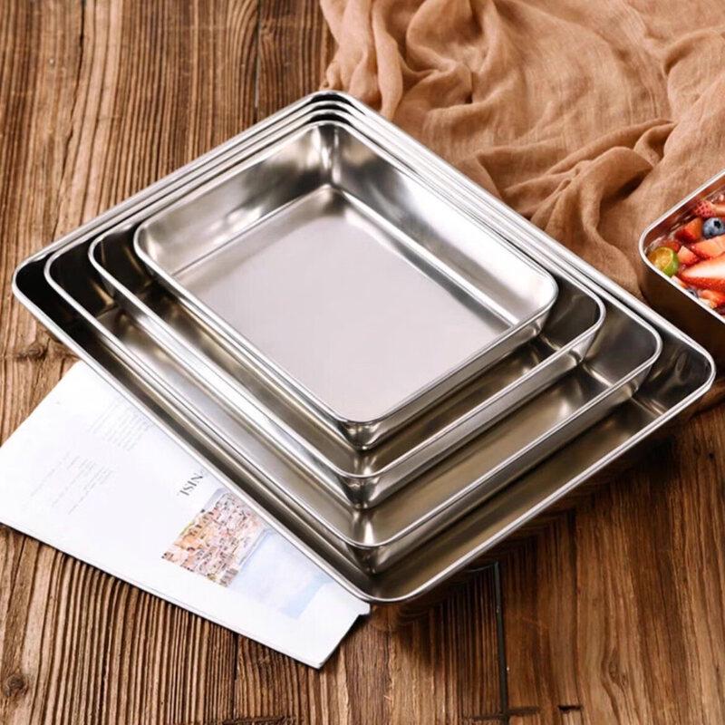 304 Stainless Steel Rectangular Food Tray with Lid