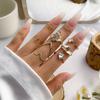 Yousheng 7Pcs/Set Star Moon Cross Twist Rhinestones Rings Set Women Opening Adjustable Knuckle Rings Exquisite Stacking Layering Ring Set
