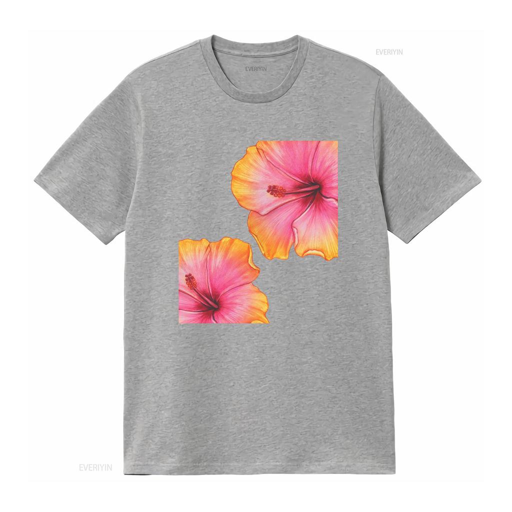 Floral T Shirt Vibrant Hibiscus Design Summer Fashion Casual Wear Beach Days Ideas Travel Style vintage Washed streetwear