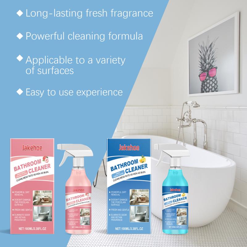 Descaling Spray for Bathroom 100ml Water Spot Remover for Shower Glass with Toilet Odor Eliminator and Bathtub Liquid Cleaner